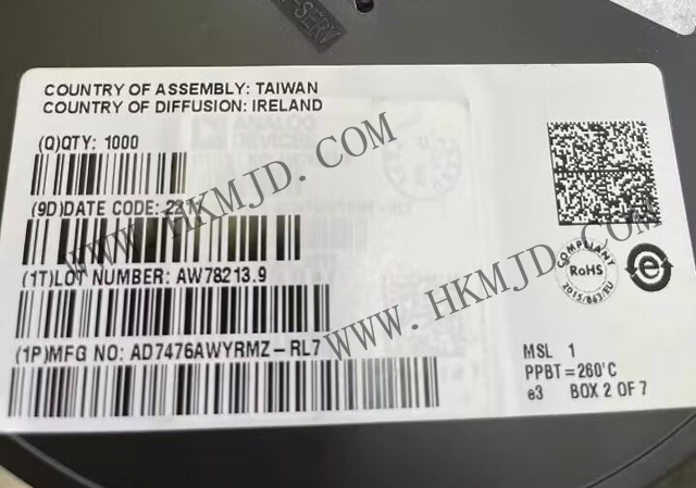 12位ADC AD7476AWYRMZ 1 MSPS、低功耗A/D轉(zhuǎn)換器，采用MSOP封裝