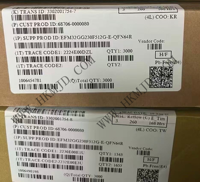 【Silicon Labs原裝】EFM32GG230F512G-E-QFN64 一款基于ARM? Cortex?-M3內(nèi)核的高性能32位微控制器